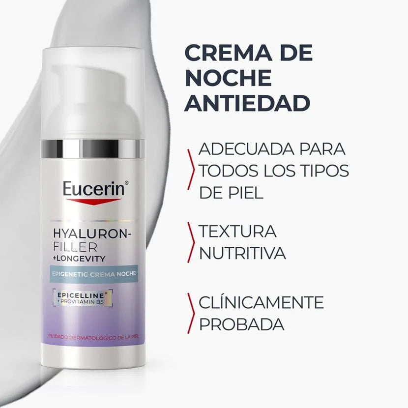 Eucerin Hyaluron-Filler + Longevity Epigenetic Crema Noche