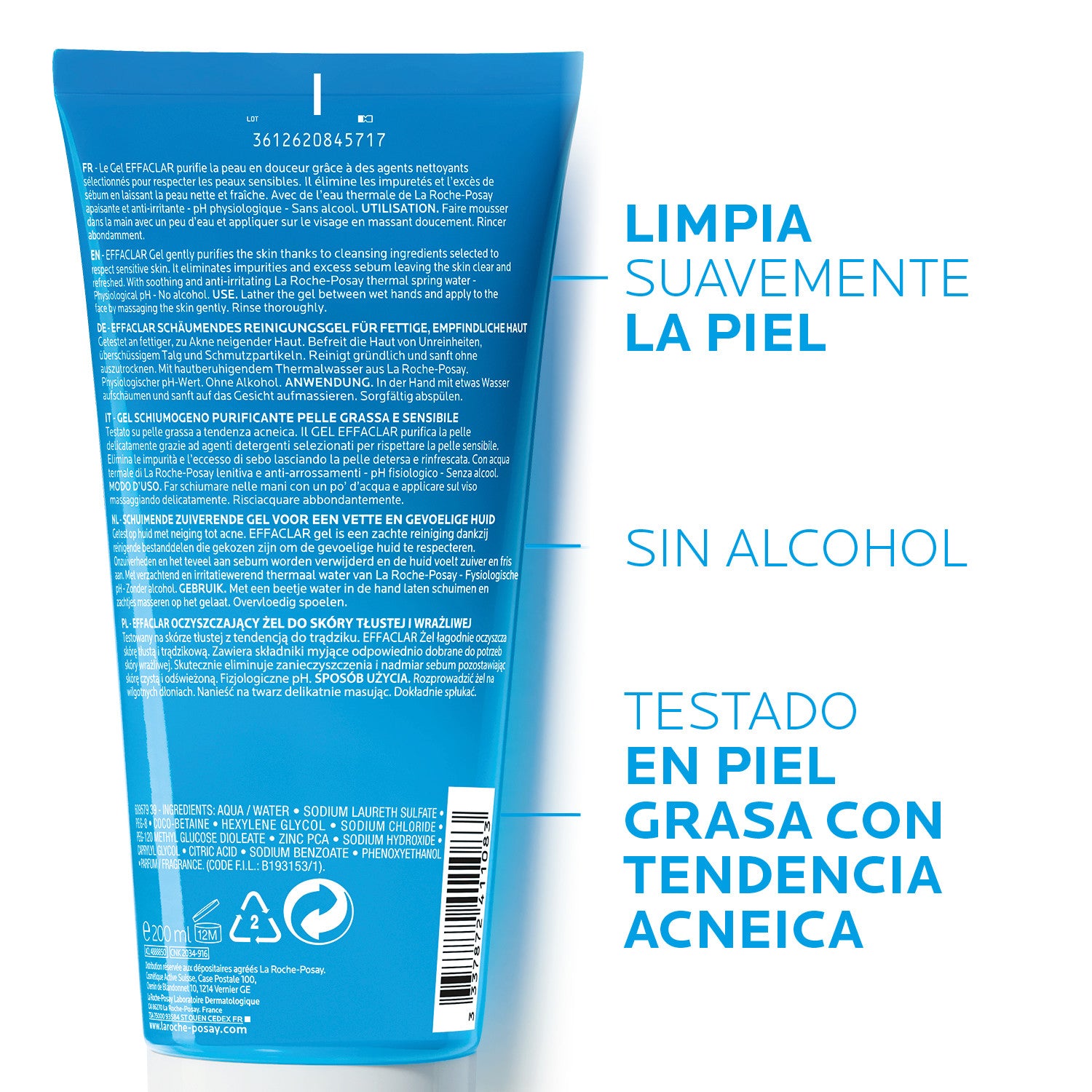 La Roche-Posay Effaclar Gel Limpiador Purificante Piel Grasa