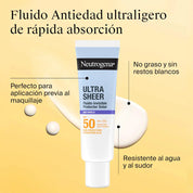 Neutrogena - Ultra Sheer Fluido Invisible SPF50+ Age Shield