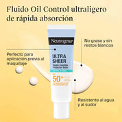Neutrogena - Ultra Sheer Fluido Invisible SPF50+ Control de grasa