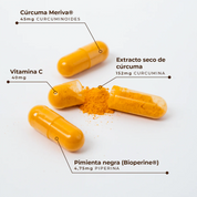 KOBHO Cúrcuma + Pimienta Negra 60 Cápsulas Antioxidante Digestión Inmunidad