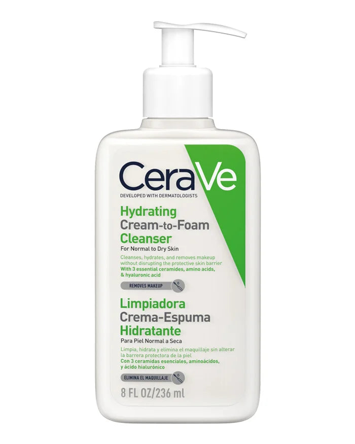 CeraVe – Limpiador Crema Espuma Hidratante Piel Normal a Seca 236ml