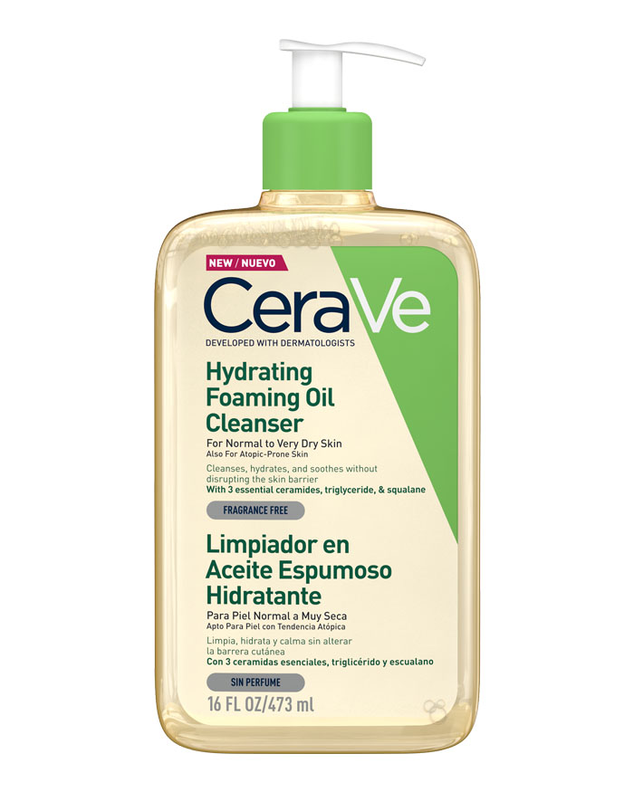 CeraVe – Limpiador en Aceite Espumoso Hidratante Piel Normal a Muy Seca 473ml
